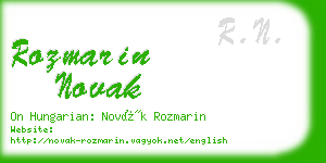 rozmarin novak business card